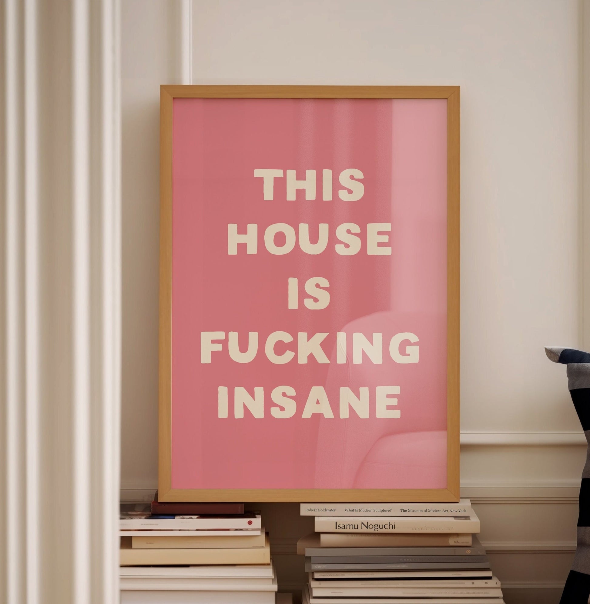 This House Is Fucking Insane, Unframed Card Art Print, Sweary Wall Print, Funny Hallway Decor