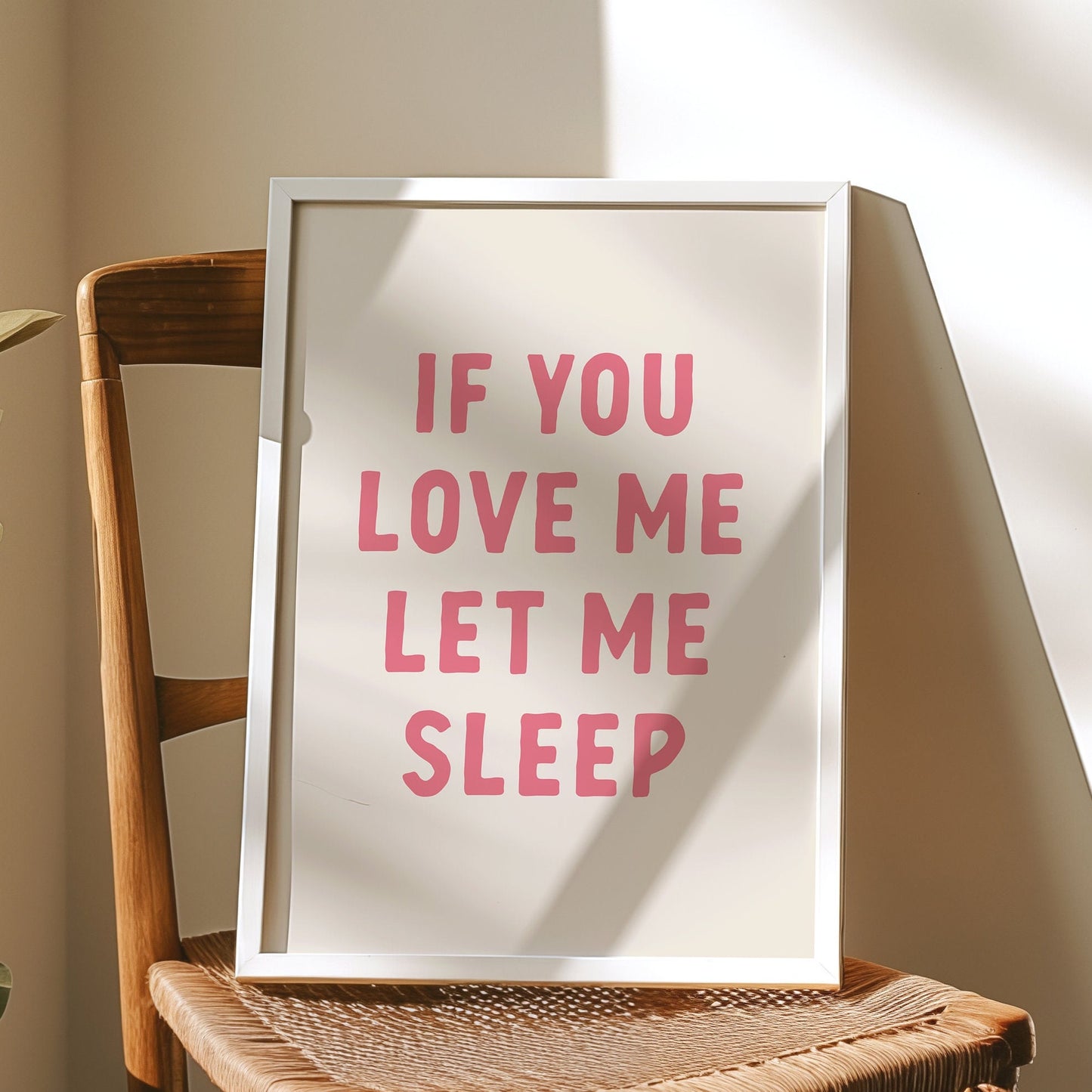 If You Love Me, Let Me Sleep Wall Print, Unframed Card Art Print, Quote Wall Decor, Funny Bedroom Print