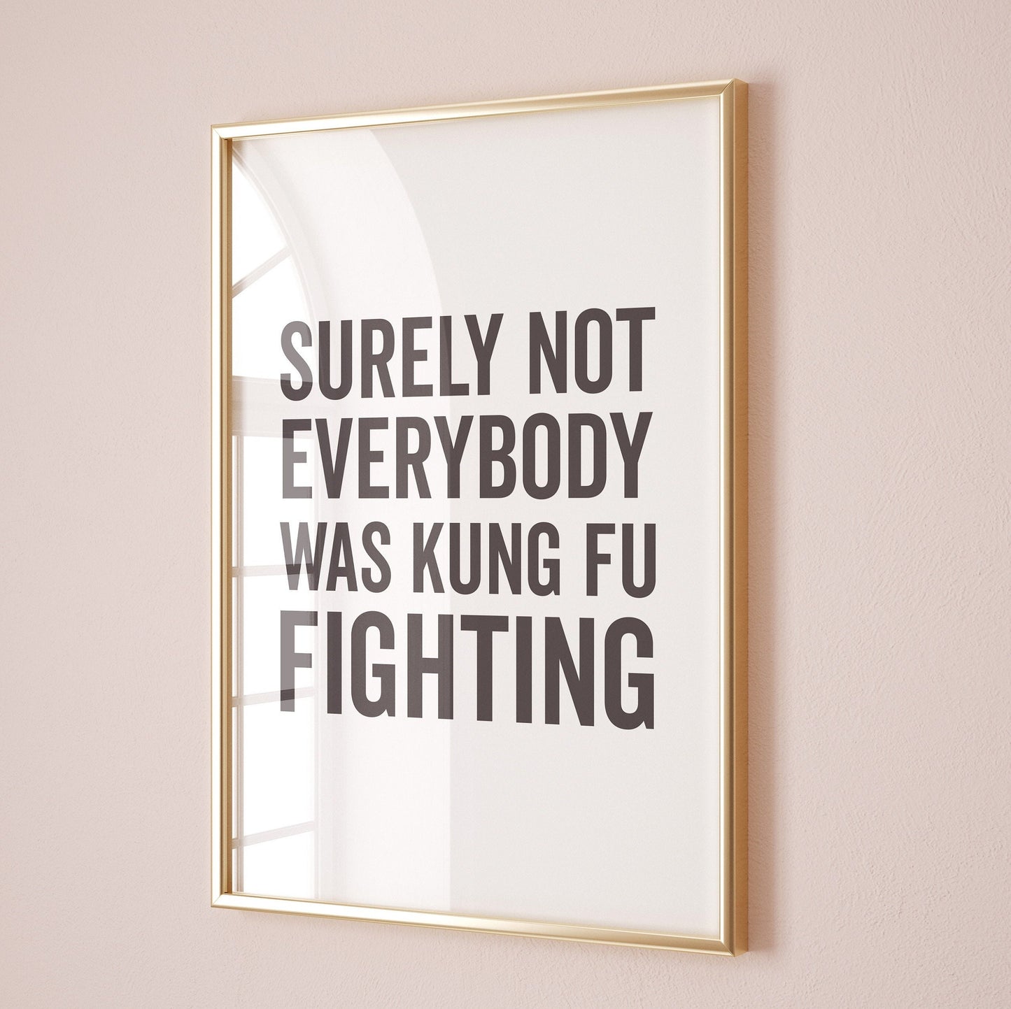 Surely Not Everybody was Kung Fu Fighting Art Print, White and Black
