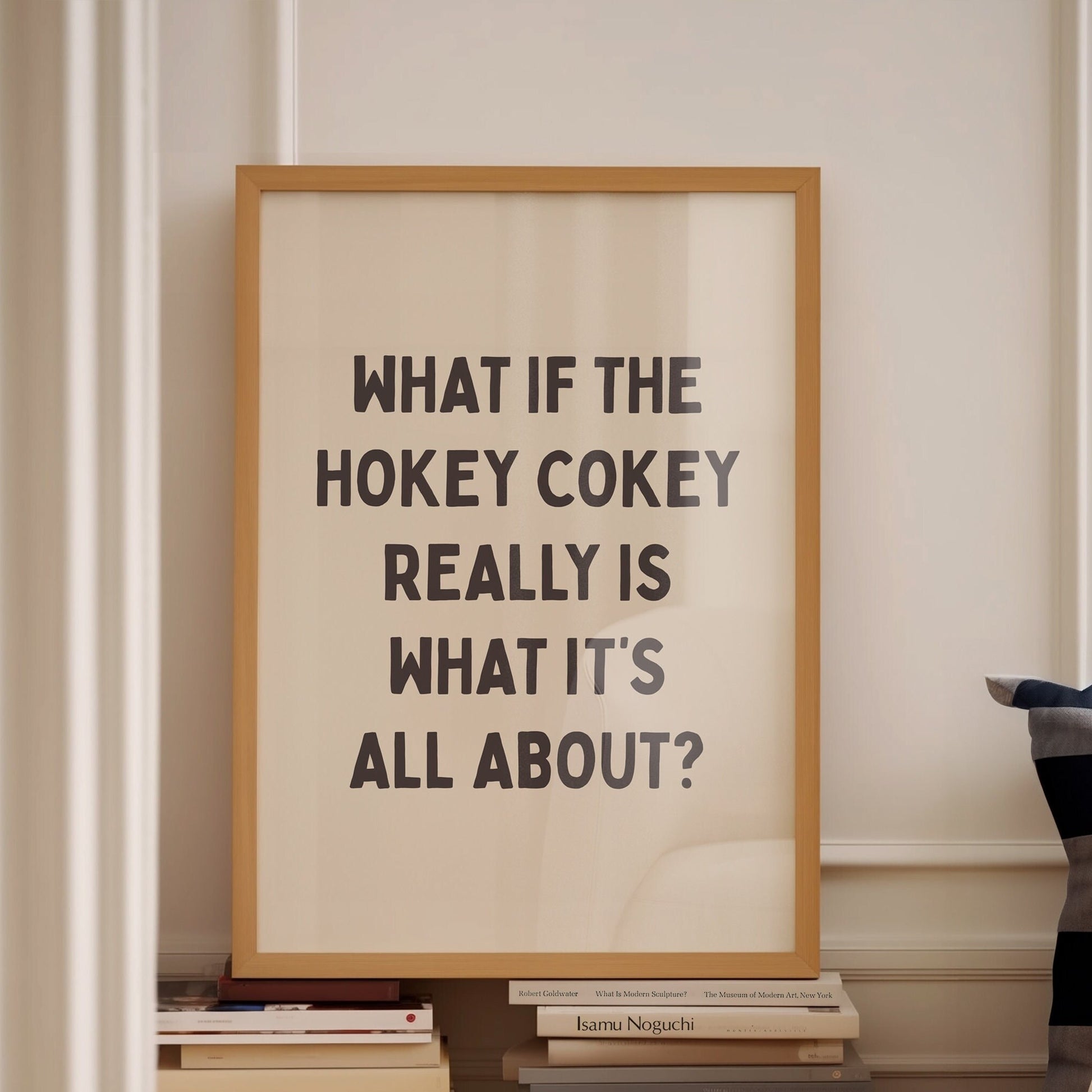 Hokey Cokey Funny Quote Print: Cream & Black Unframed Card
