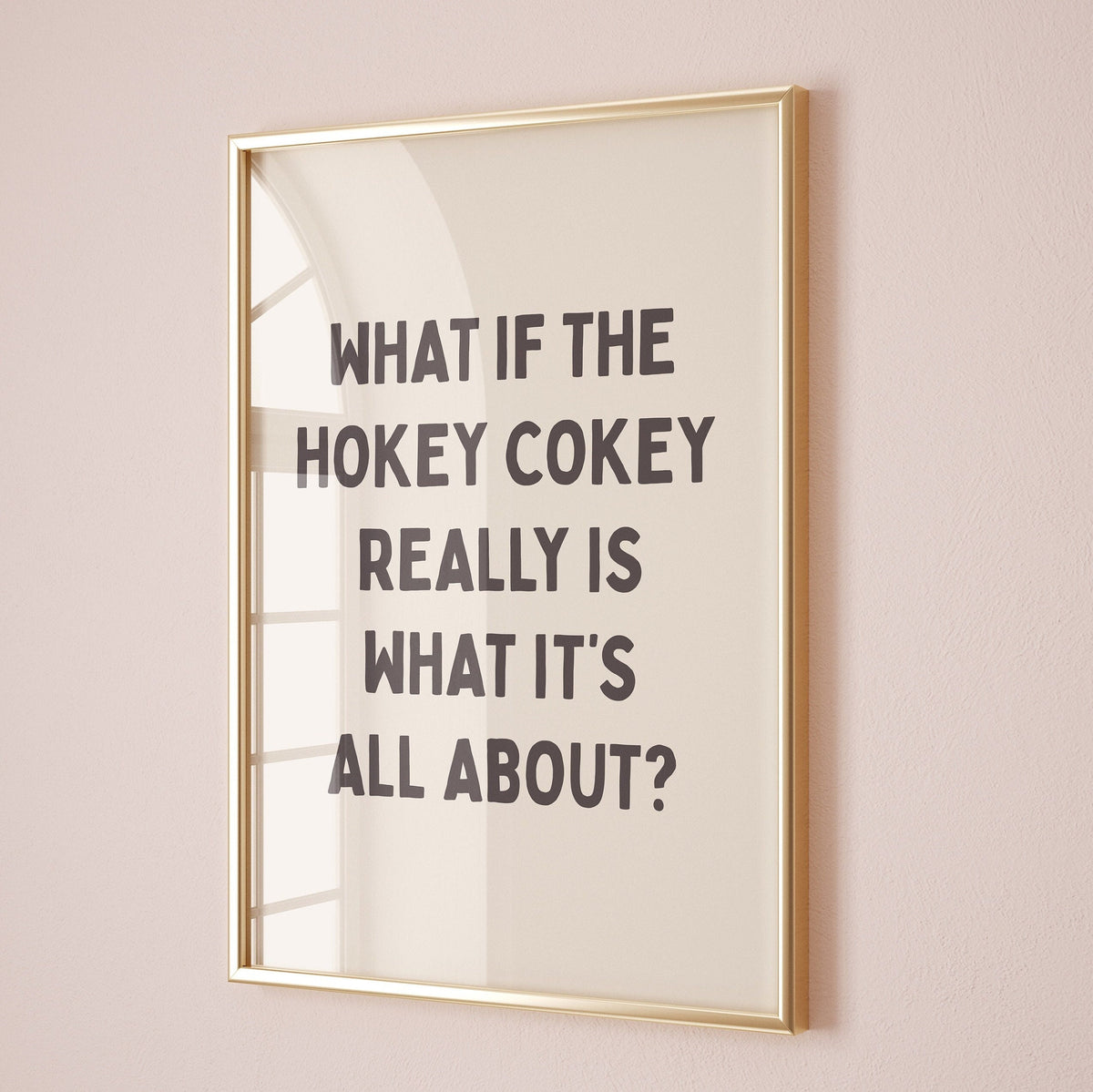 Hokey Cokey Funny Quote Print: Cream & Black Unframed Card