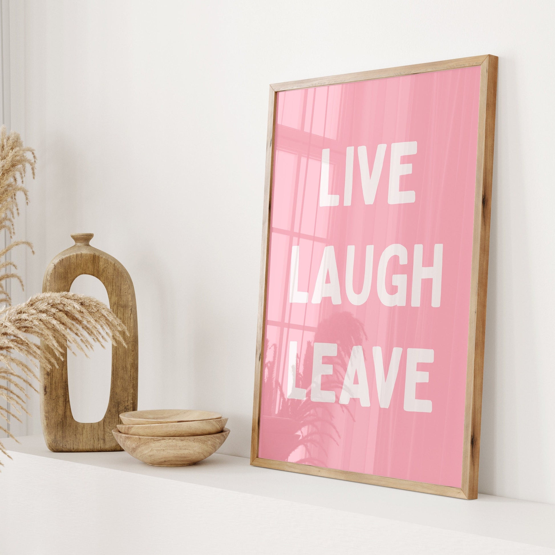 Live, Laugh, Leave, Unframed Card Art Print, Funny Quote Hallway Wall Decor