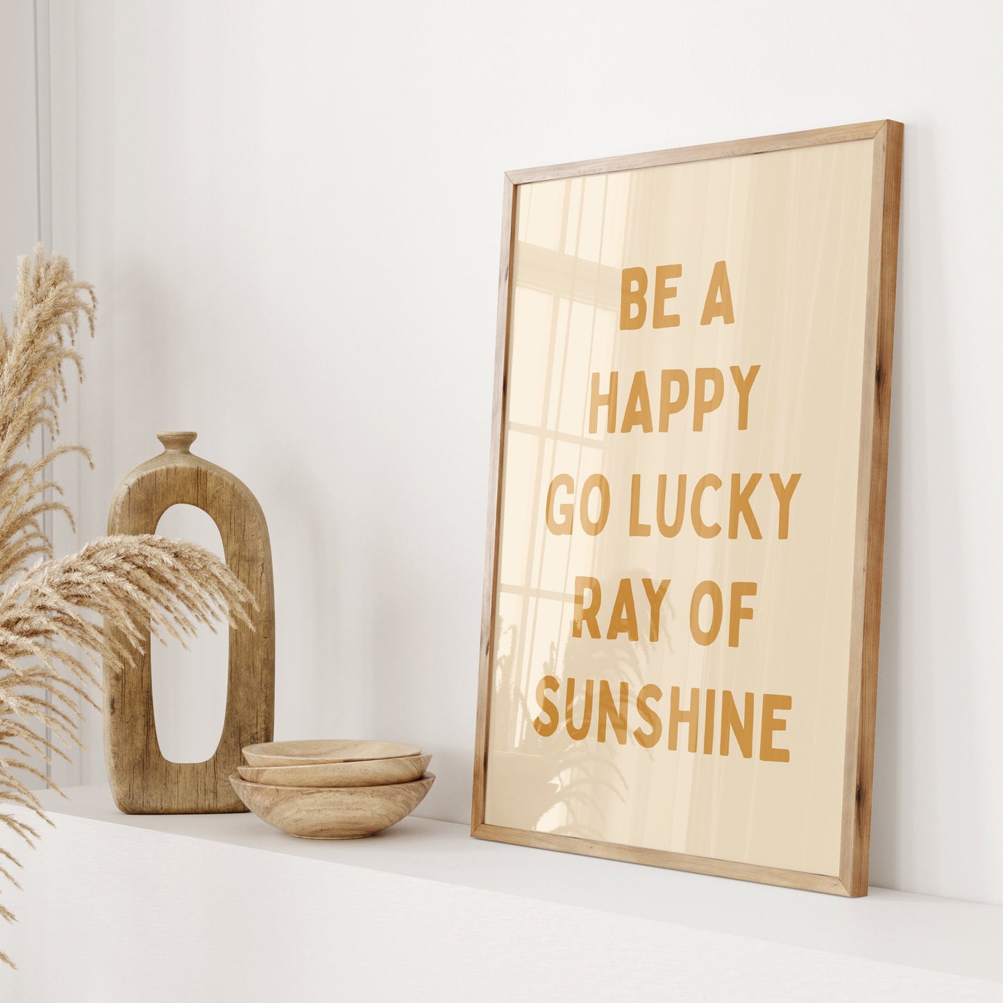 Be A Happy Go Lucky Ray Of Sunshine Wall Print, Unframed Card Art Print, Funny Quote Wall Art