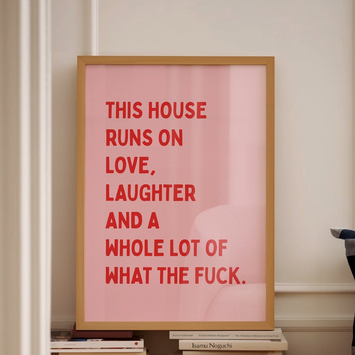 This House Runs On Love, Laughter And A Whole Lot Of What The Fuck, Unframed Card Art Print