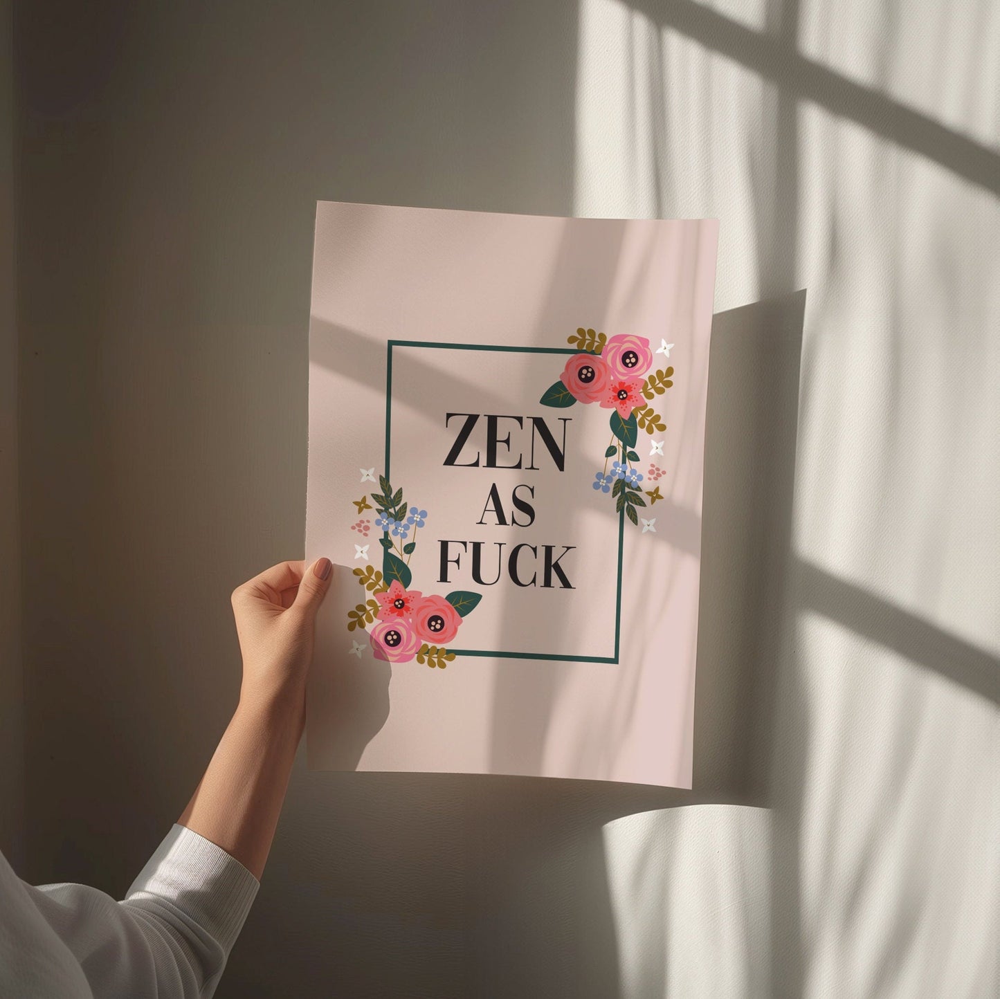 Zen As Fuck, Wall Decor, Unframed Card Art Print