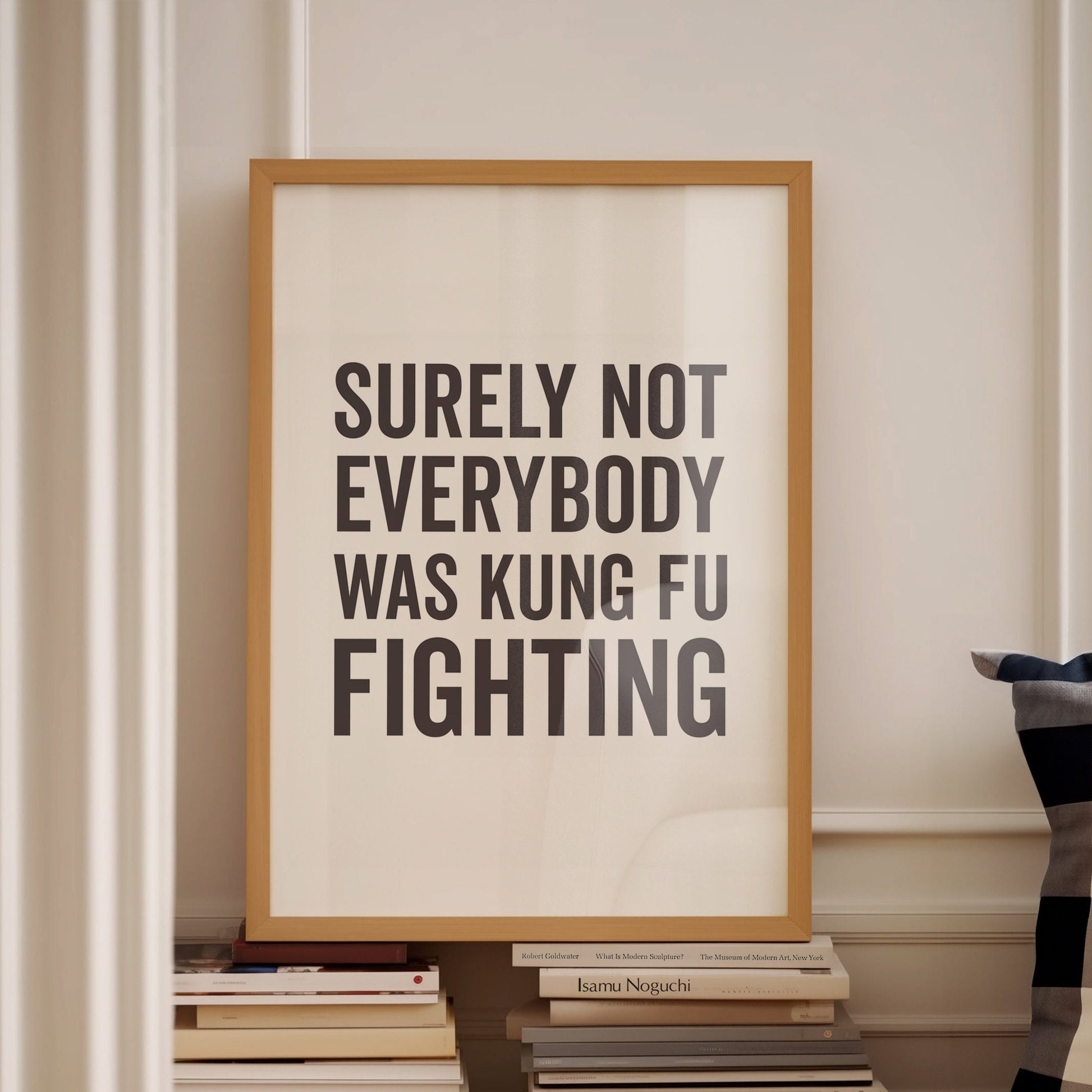 Surely Not Everybody was Kung Fu Fighting Art Print, White and Black