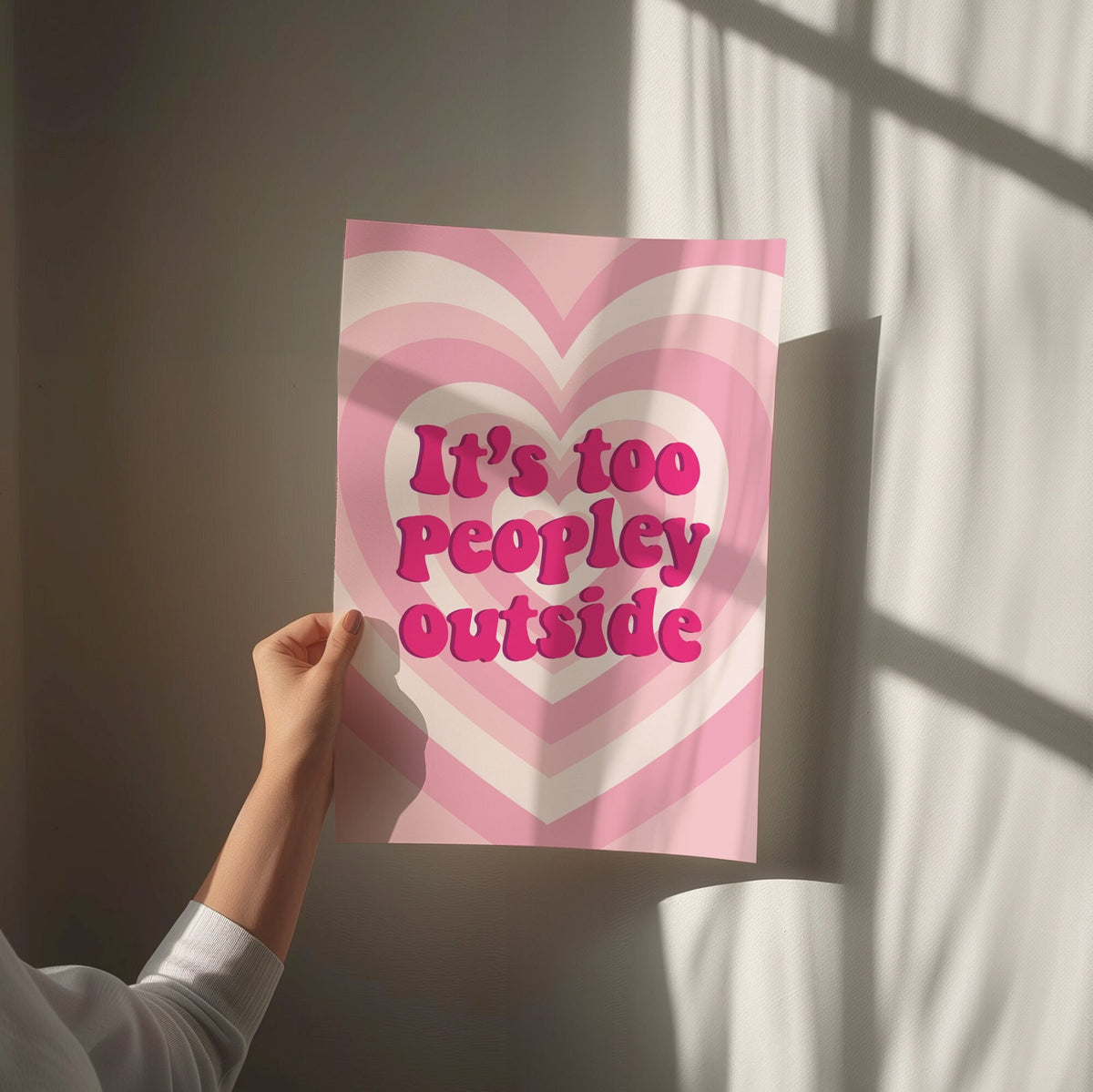 It's Too Peopley Outside Wall Print, Unframed Card Art Print