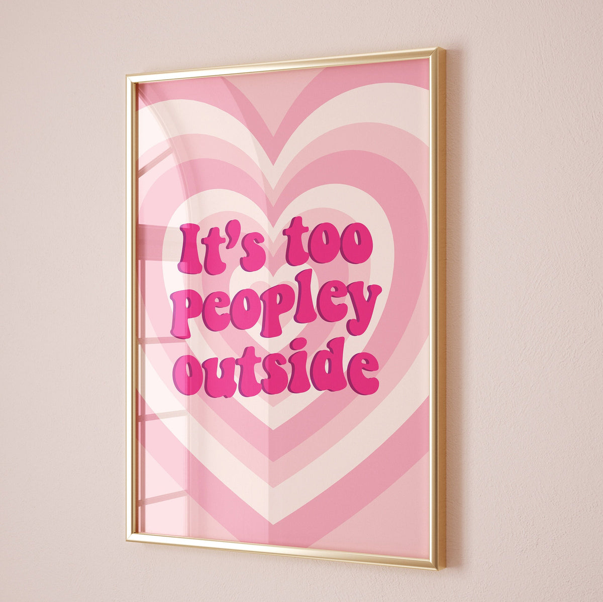 It's Too Peopley Outside Wall Print, Unframed Card Art Print