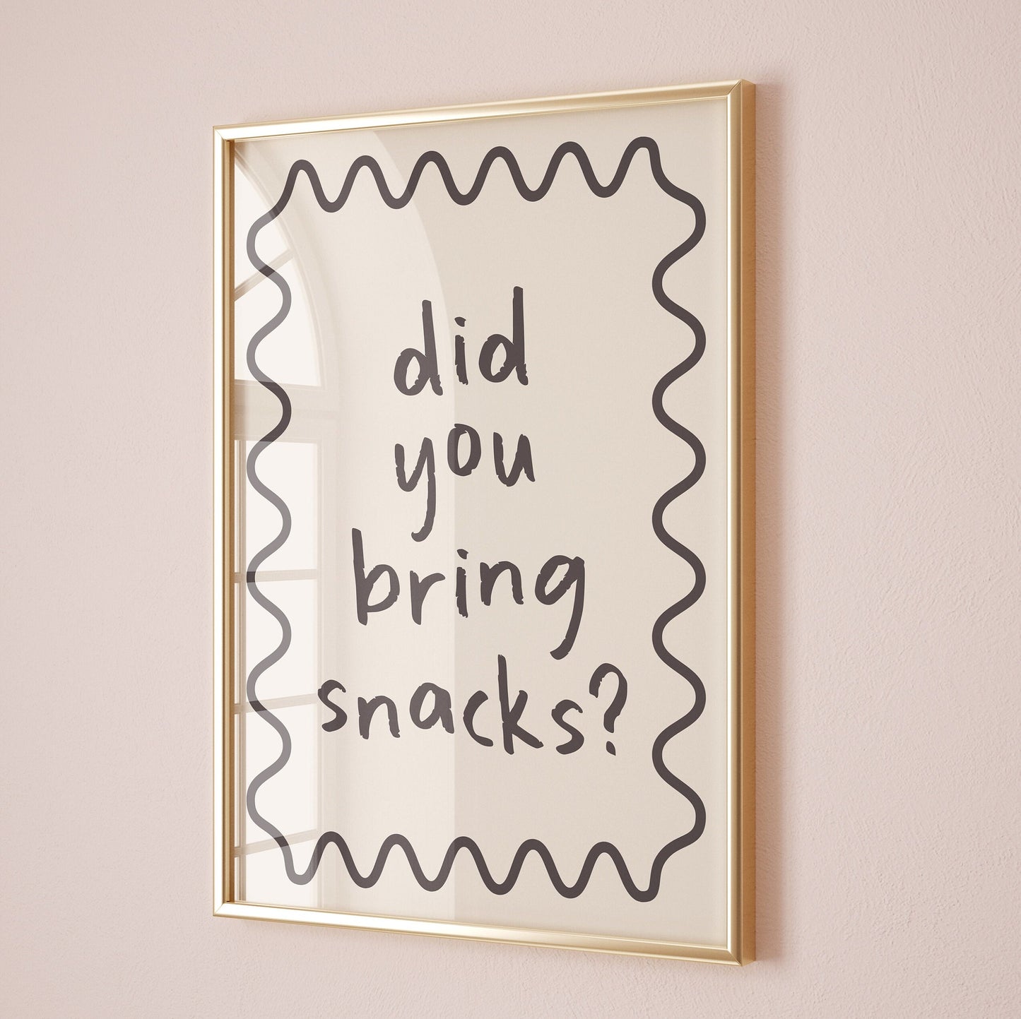 Funny Kitchen Art Print: Did You Bring Snacks, Cream & Black