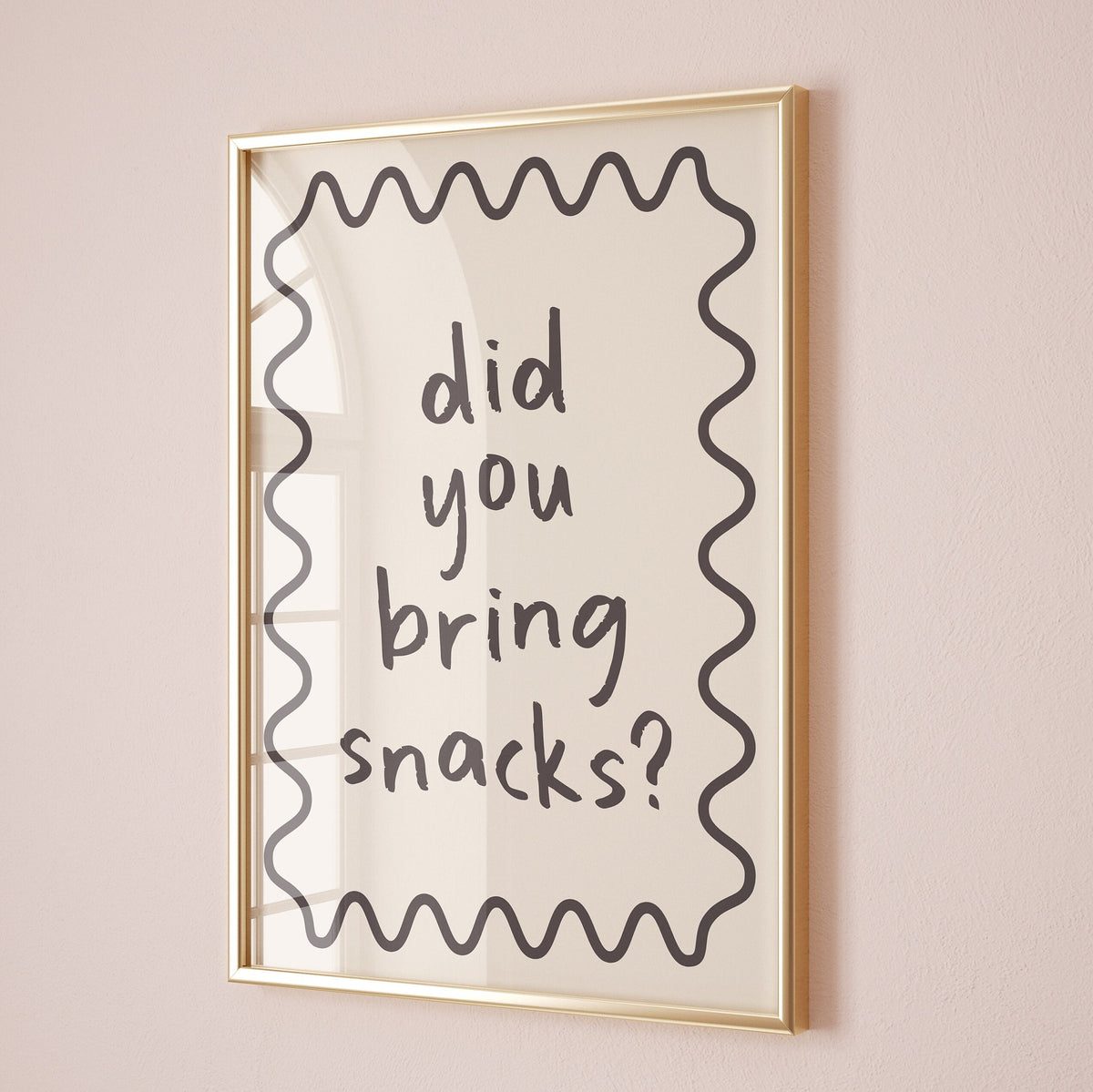 Funny Kitchen Art Print: Did You Bring Snacks, Cream & Black