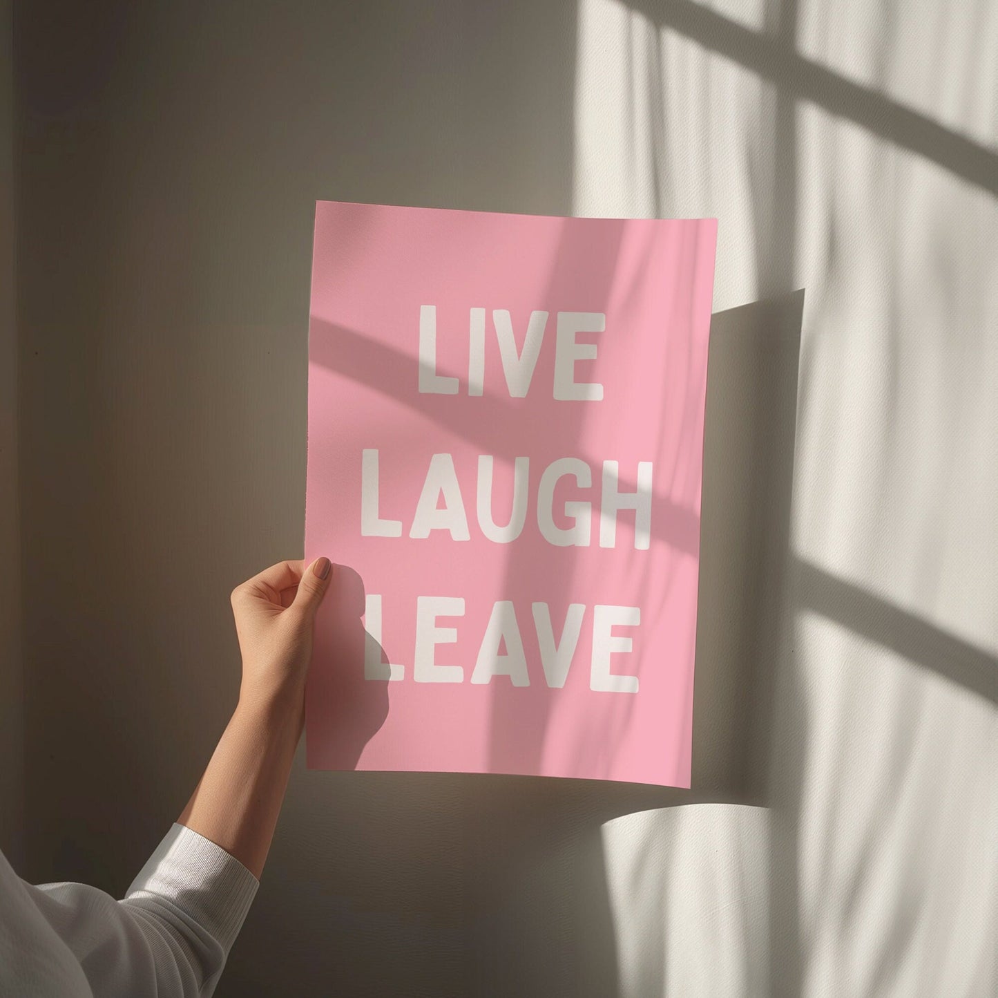 Live, Laugh, Leave, Unframed Card Art Print, Funny Quote Hallway Wall Decor