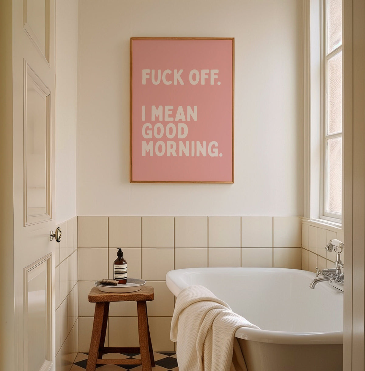 Fuck Off, I Mean Good Morning, Unframed Card Art Print