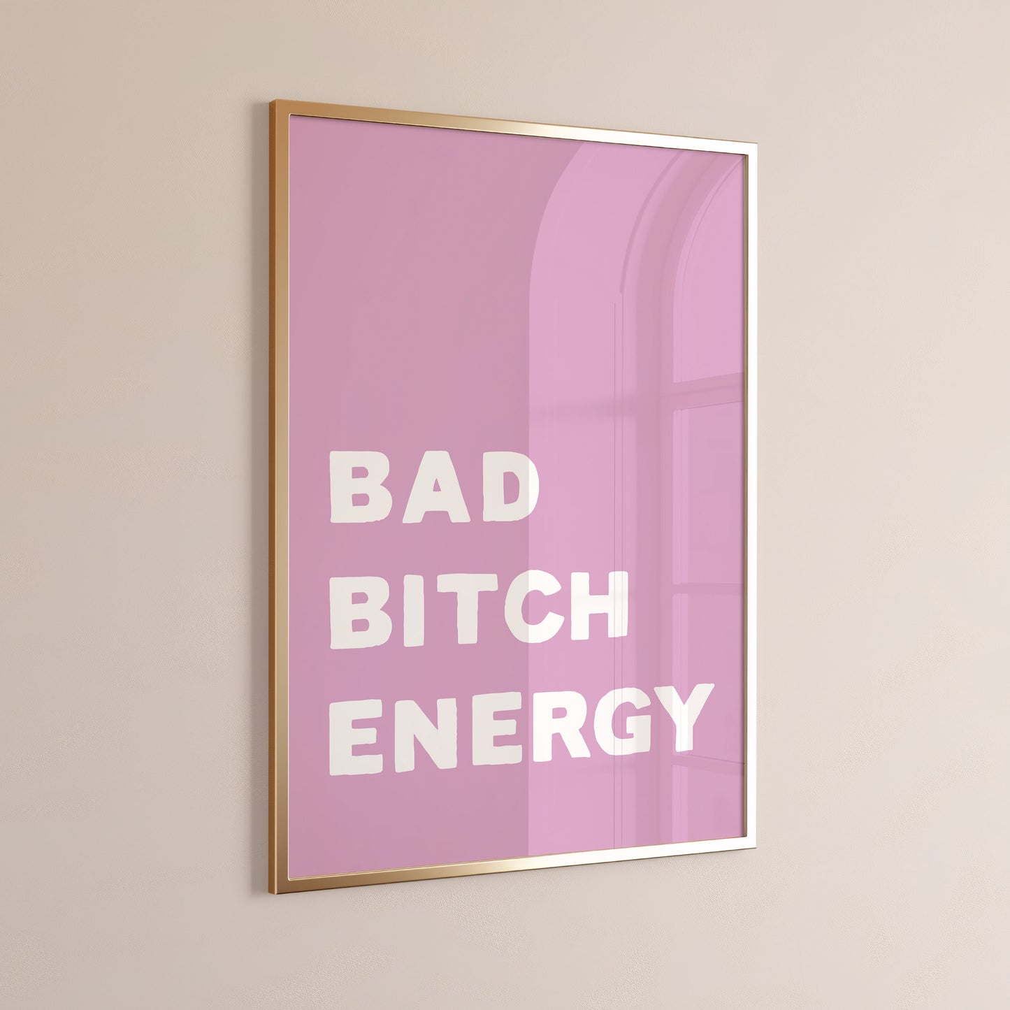 Bad Bitch Energy, Unframed Card Art Print, Preppy Wall Decor