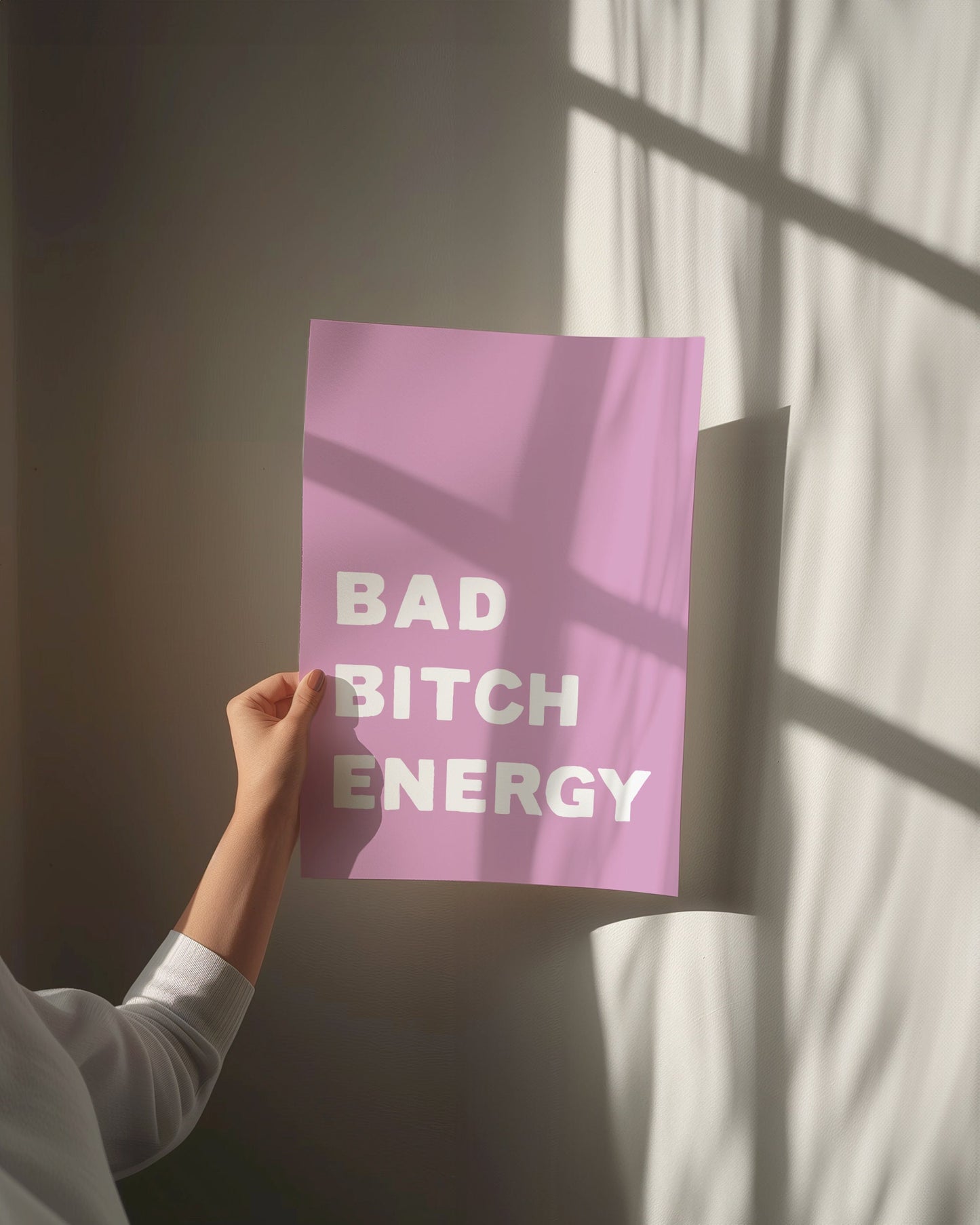 Bad Bitch Energy, Unframed Card Art Print, Preppy Wall Decor