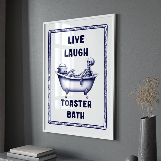 live laugh toaster bath print