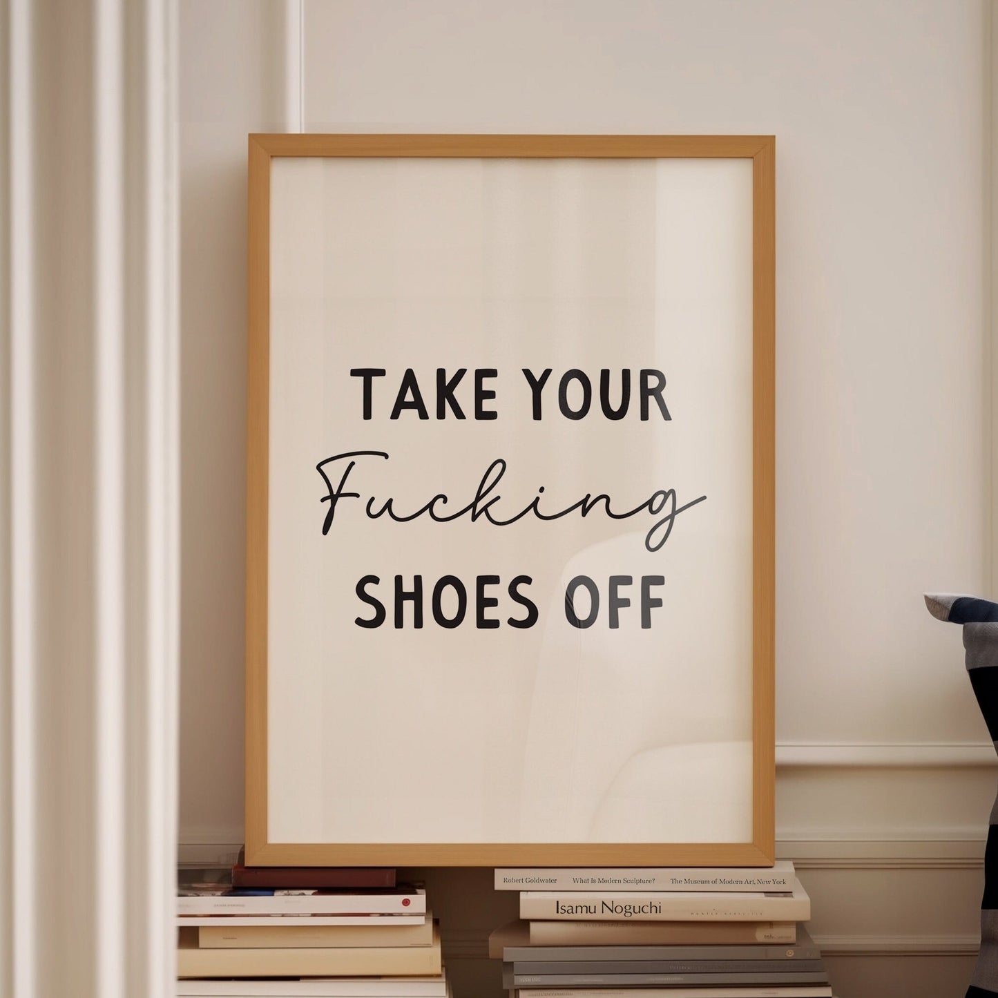 take your fucking shoes off wall print