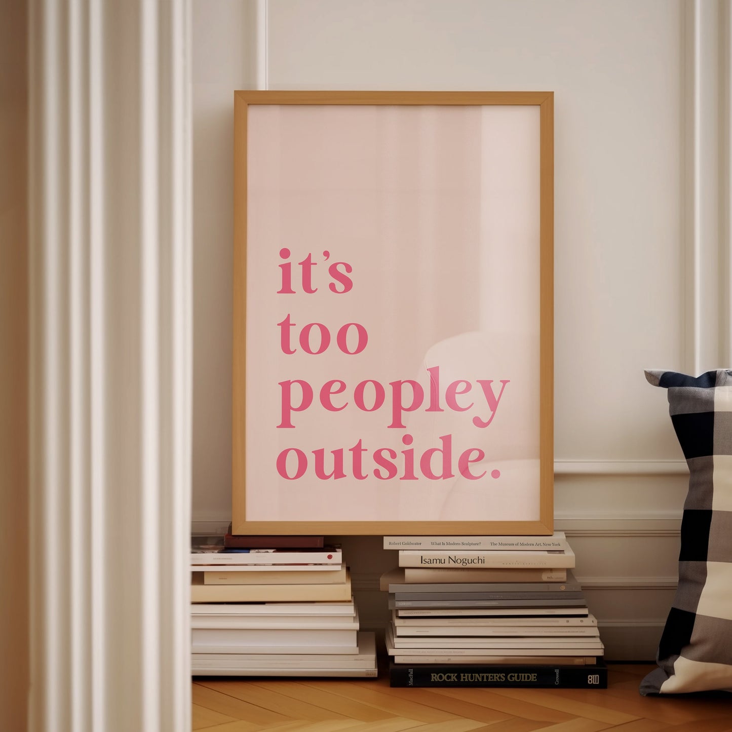 It's Too Peopley Outside Wall Print, Unframed Card Art Print, Funny Quote Wall Decor