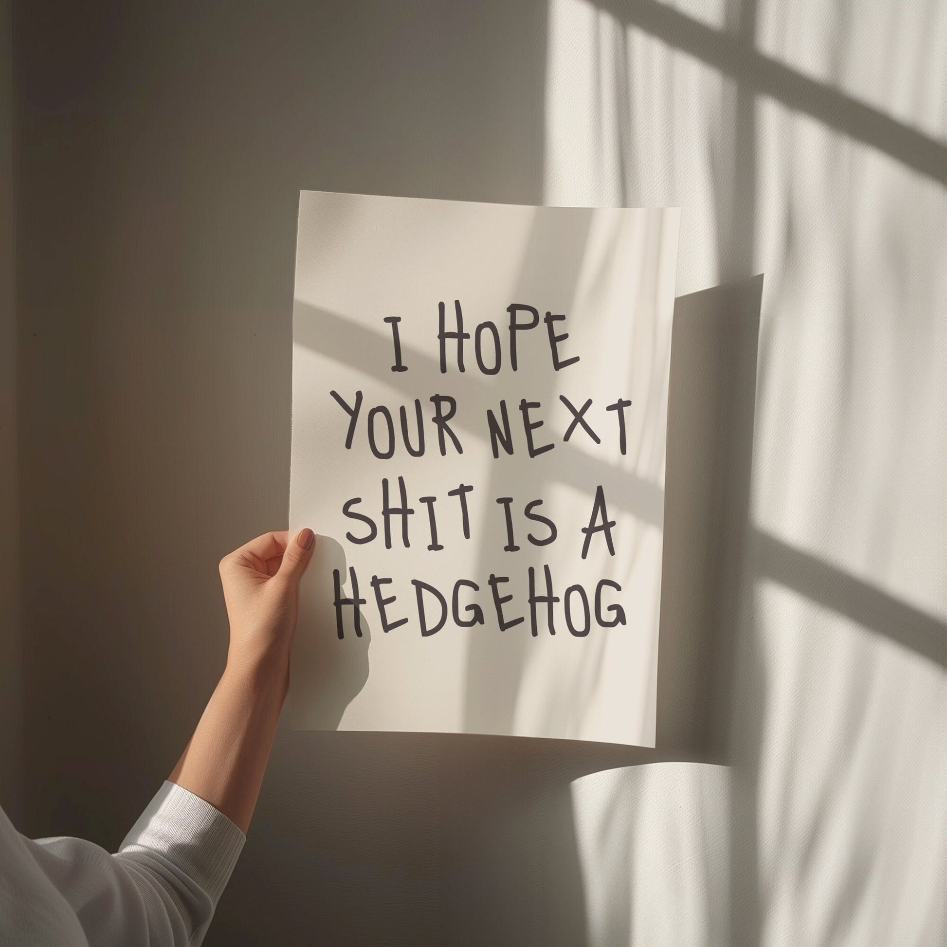 i hope your next shit is a hedgehog wall print