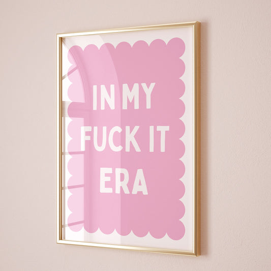 in my fuck it era pink and white scallop border print