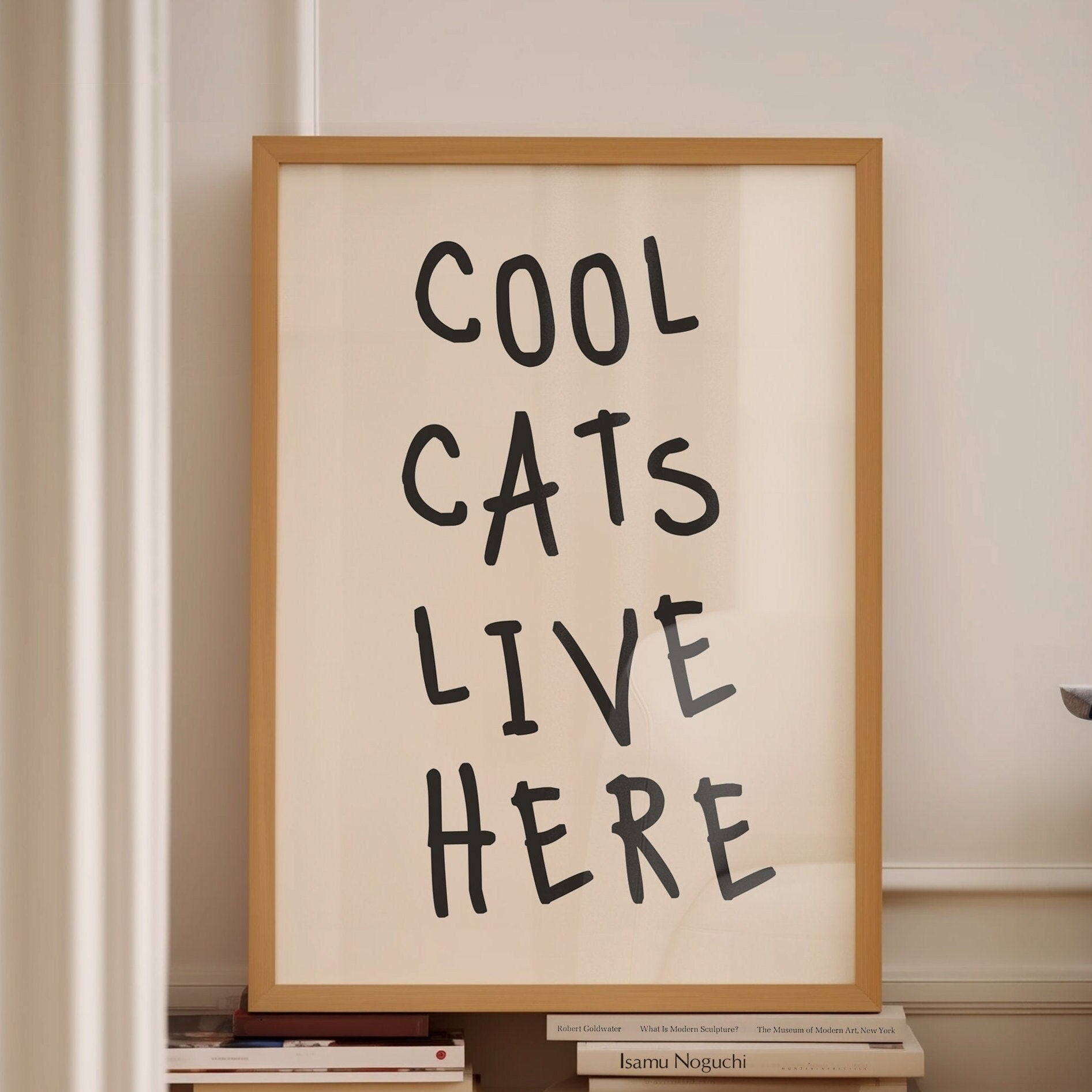 cool cats live here wall print