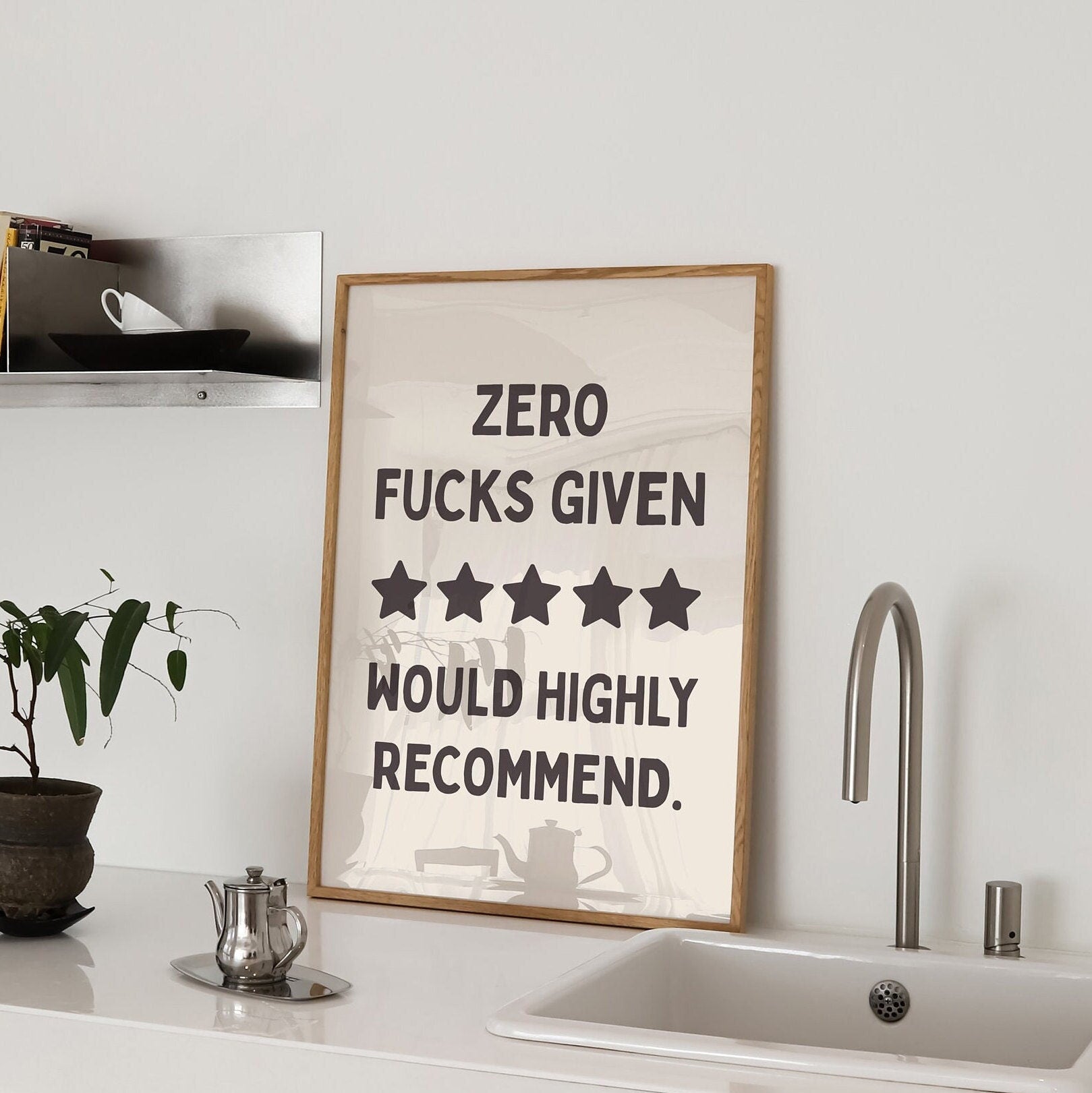 zero fucks given wall print