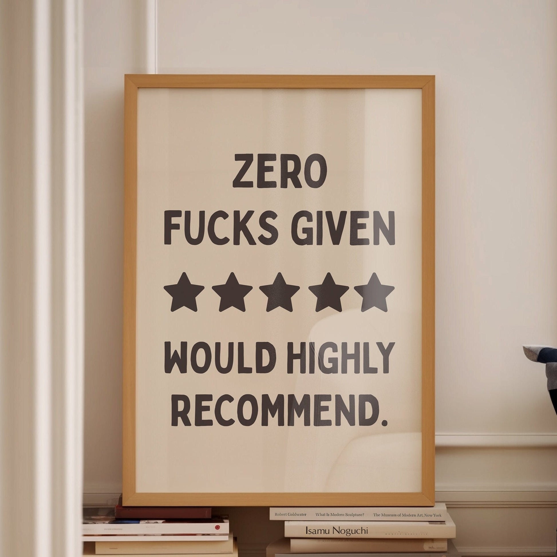 zero fucks given wall print