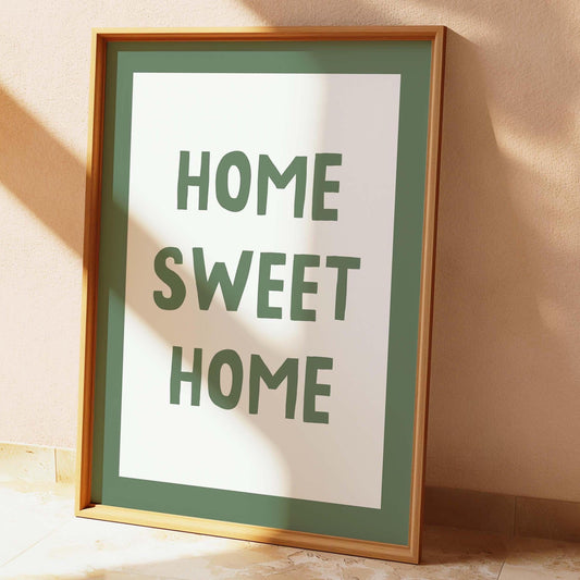Home Sweet Home Sage Green Wall Print