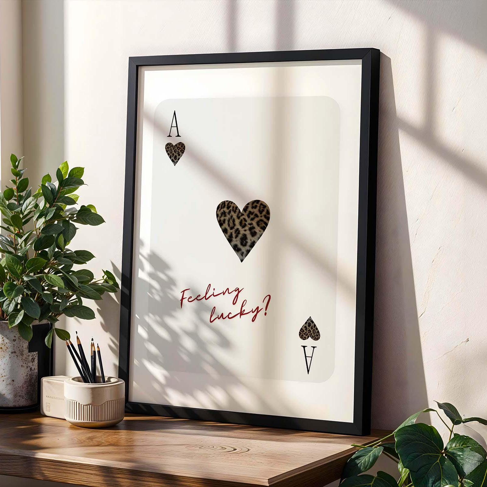 Feeling Lucky Ace of Hearts Card Wall Print