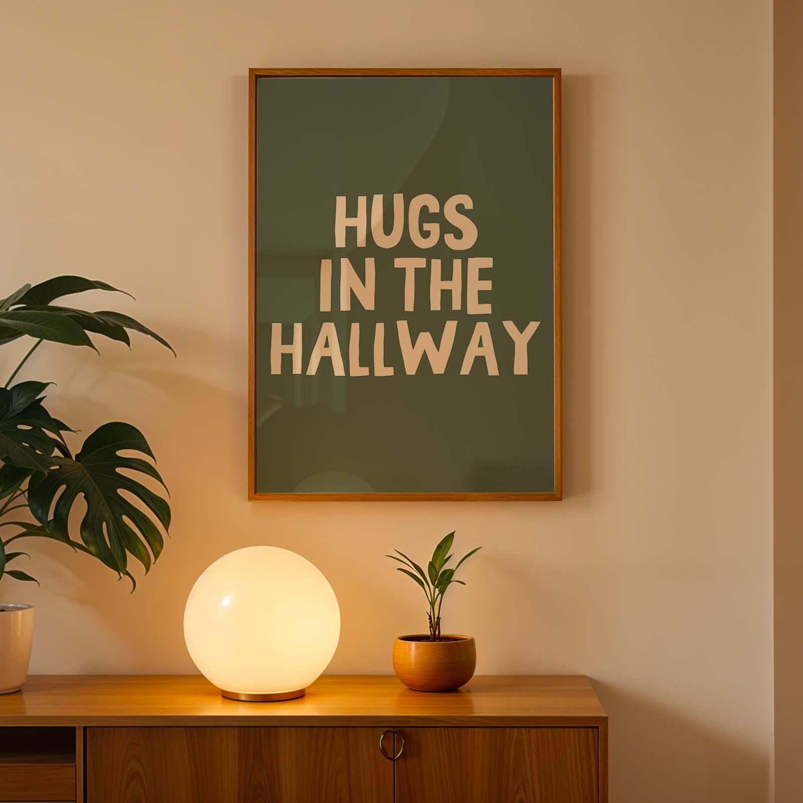 Hugs In The Hallway Wall Print
