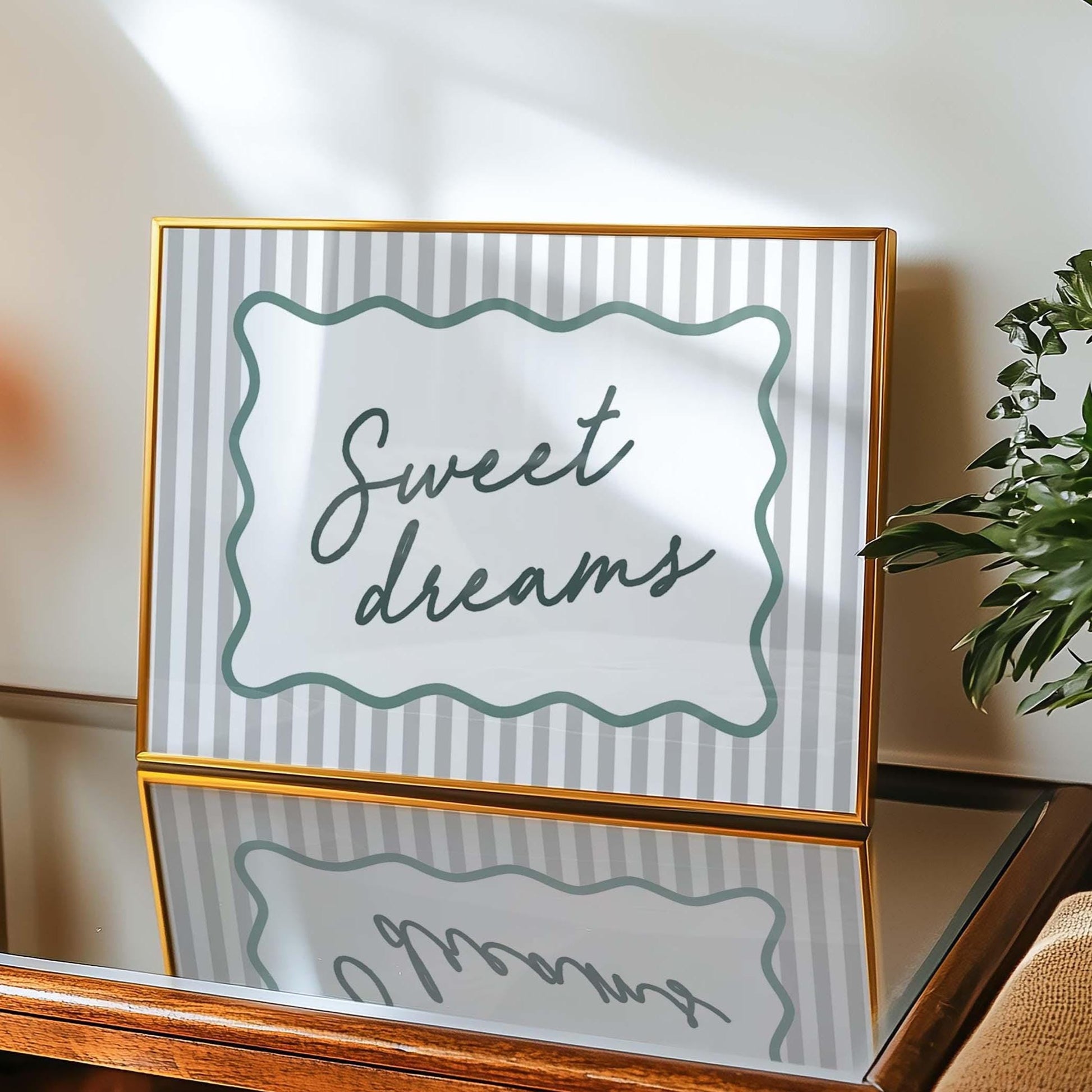 sweet dreams striped landscape wall art print