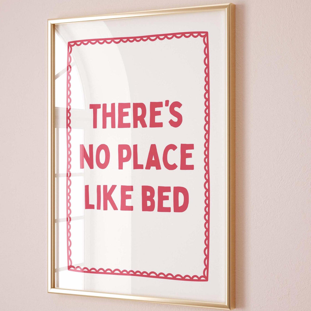 There's No Place Like Bed Print, Bedroom Wall Art, Mid Century Modern Decor