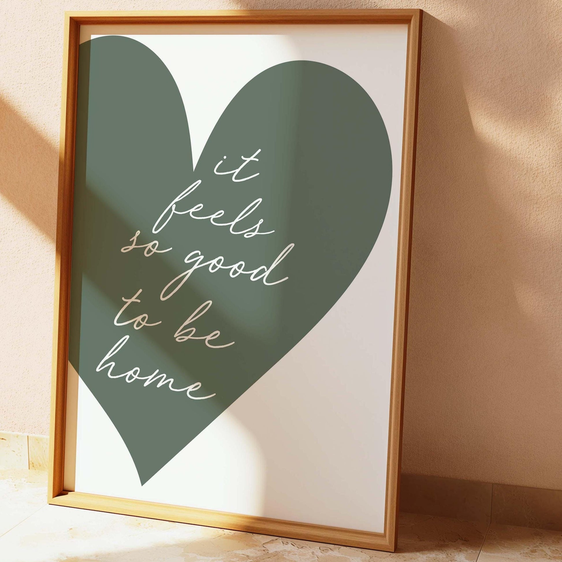 Green Heart It Feels So Good To Be Home Print