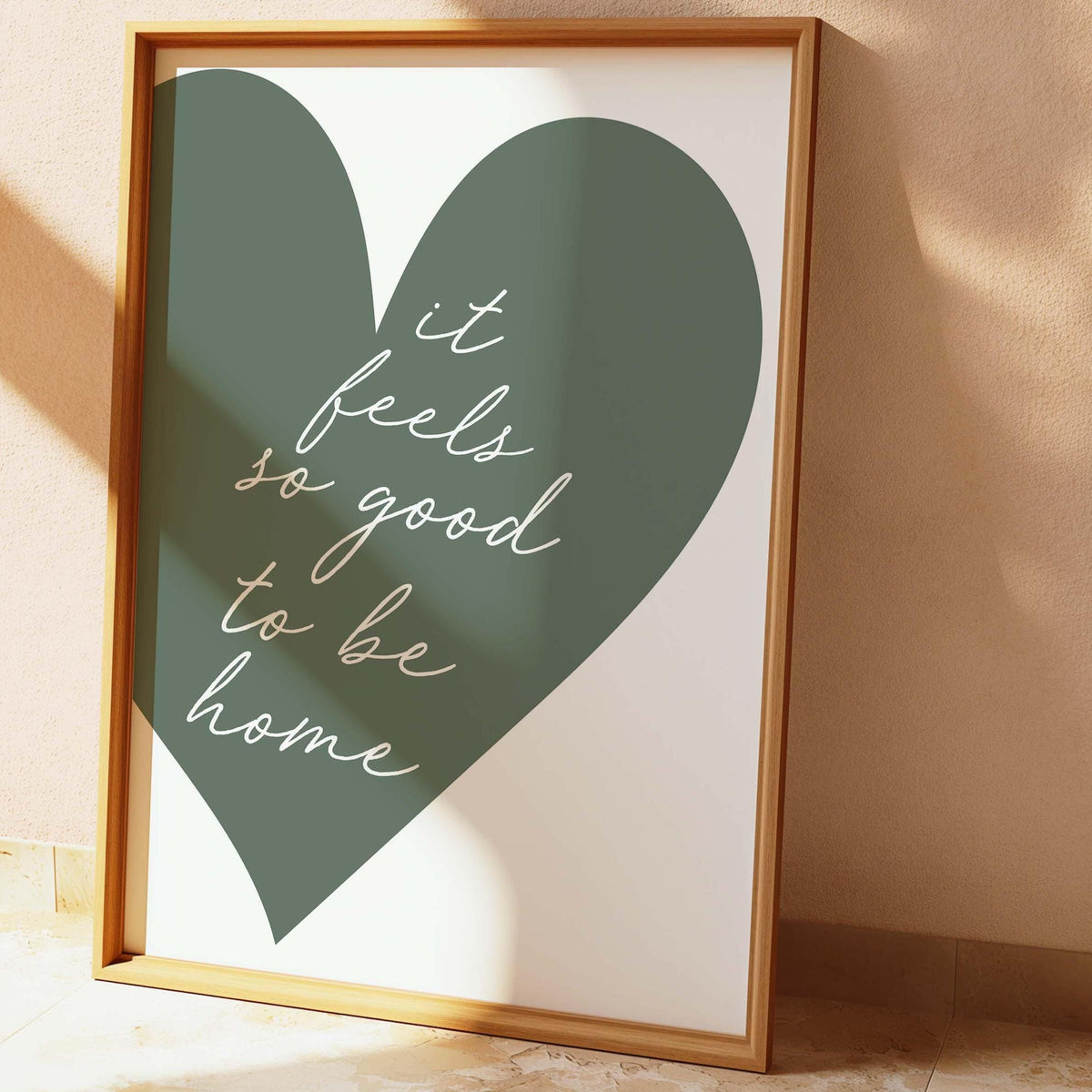 Green Heart It Feels So Good To Be Home Print