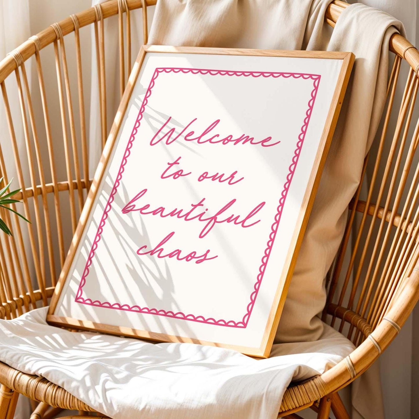 welcome to our beautiful chaos wall art print