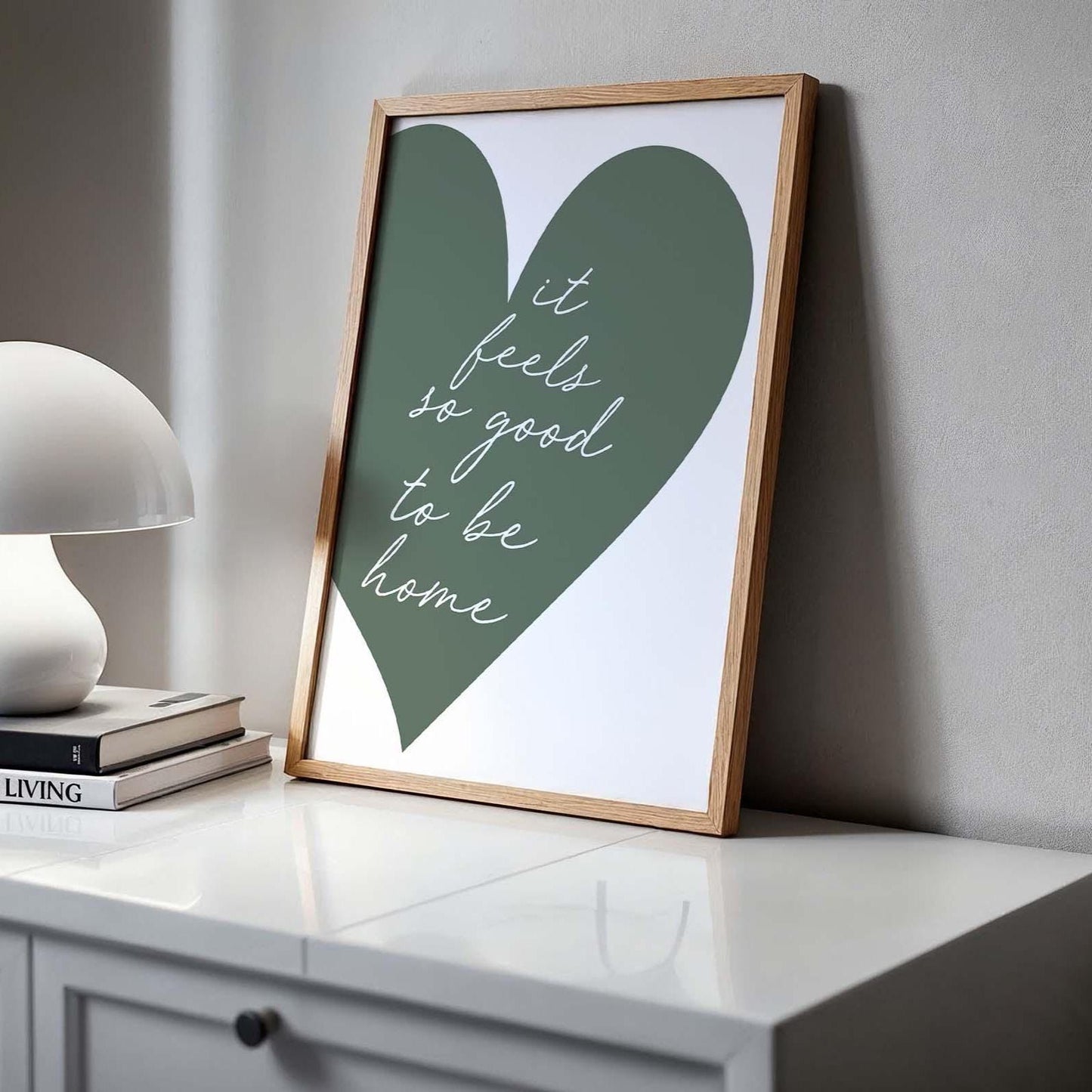 Green Heart It Feels So Good To Be Home Print