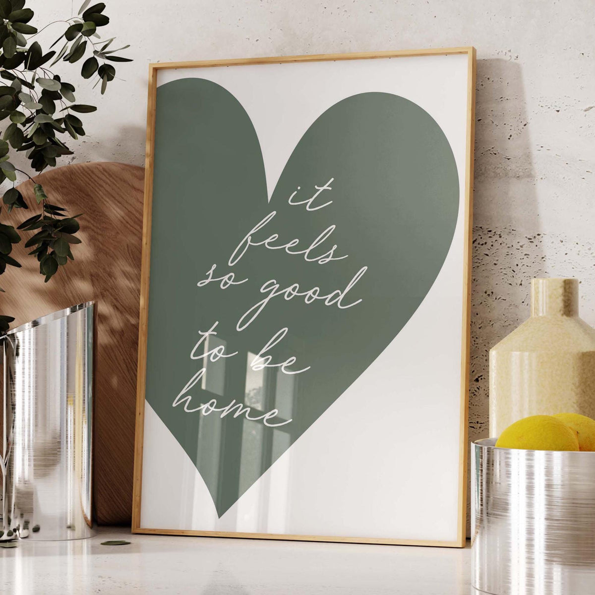 Green Heart It Feels So Good To Be Home Print