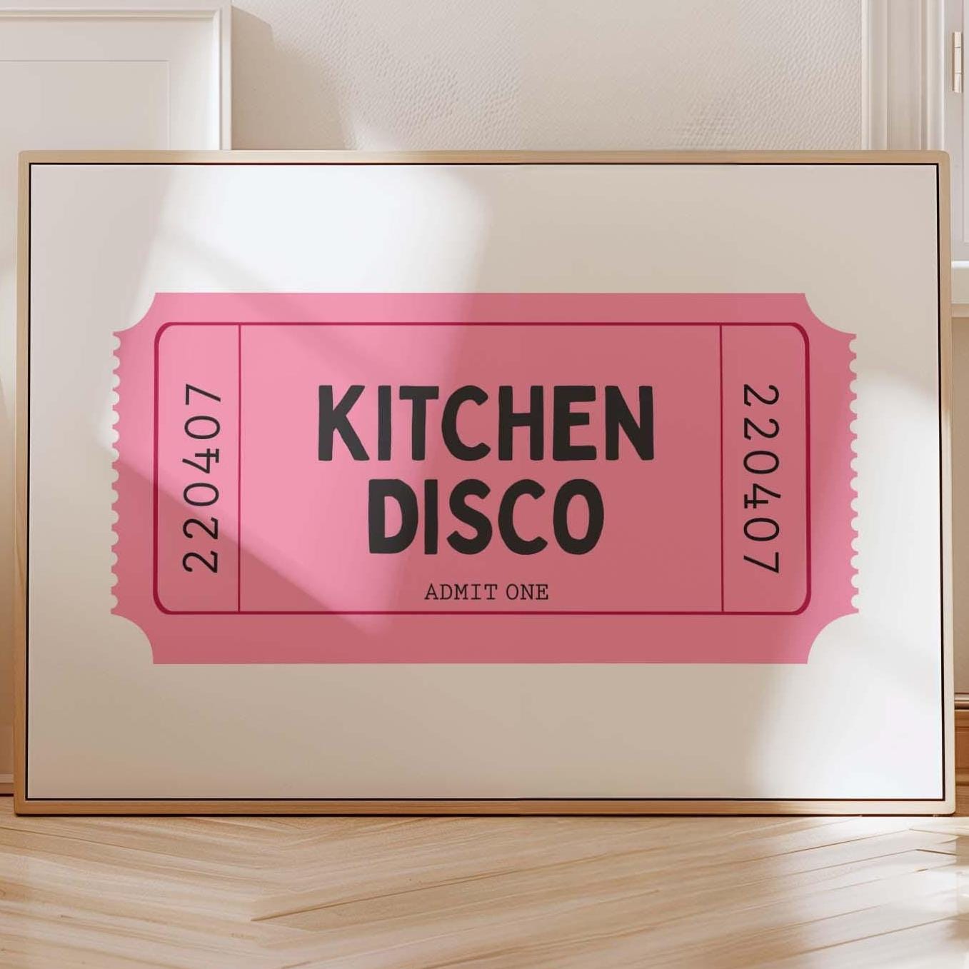 Retro Print Ticket Kitchen Disco Wall Art Print