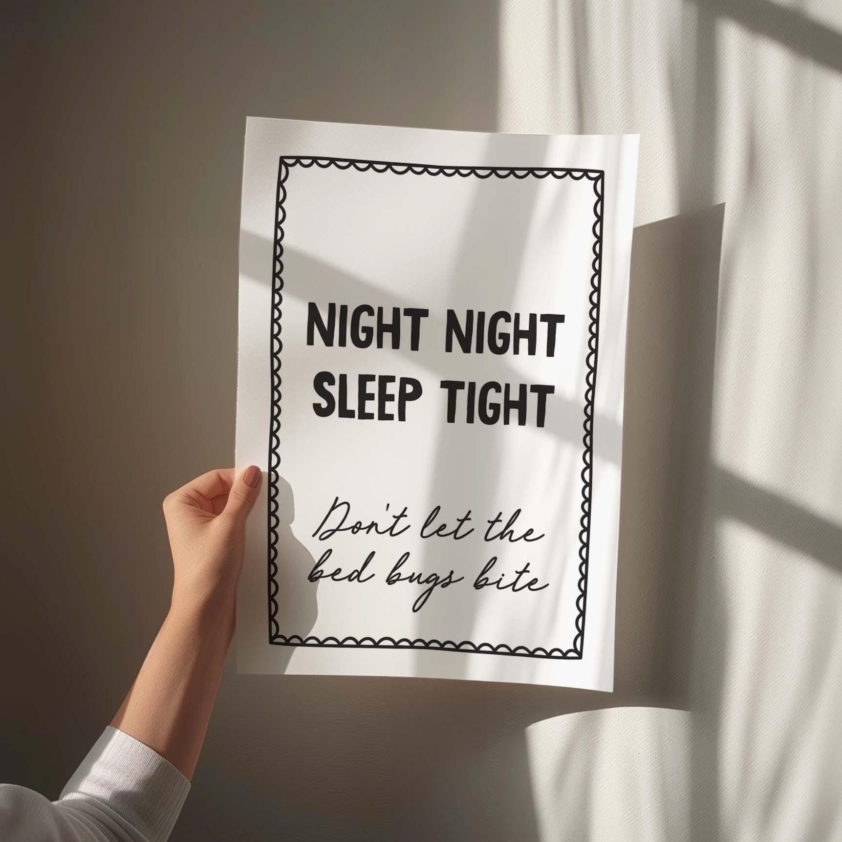 Night Night, Sleep Tight, Don't Let The Bed Bugs Bite Art Print