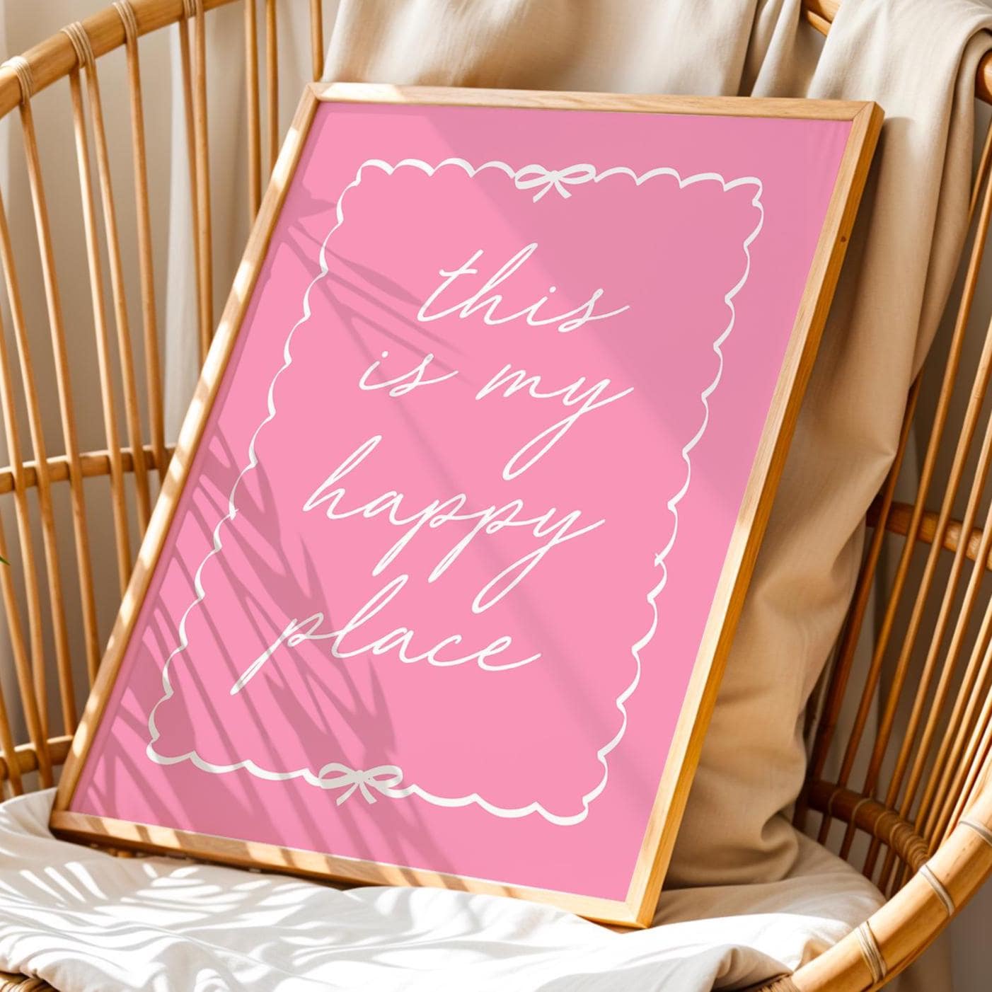 This Is My Happy Place Wall Print Pink Coquette Decor