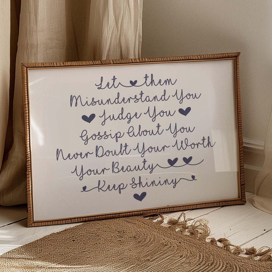Let Them Positive Quote Landscape Wall Art Print