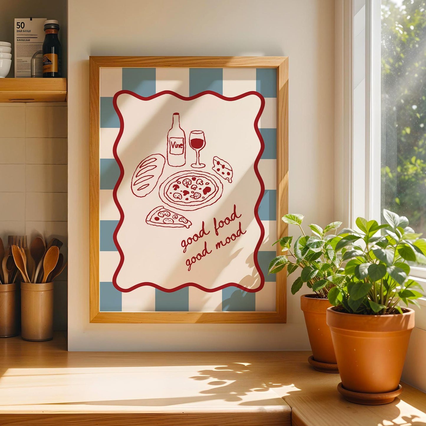 Good Food Good Mood Wall Print