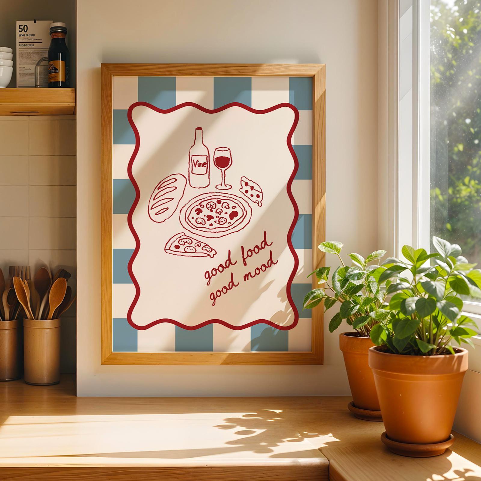 Good Food Good Mood Wall Print