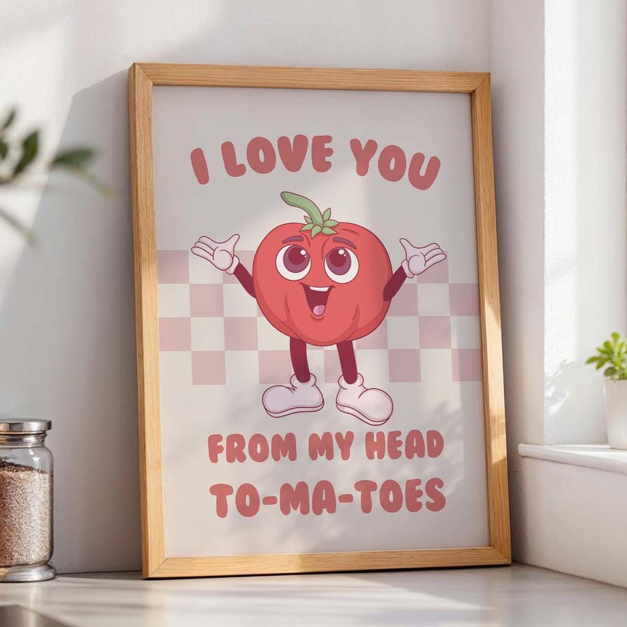 I Love You To My Head ToMaToes Art Print Retro Kitchen Wall Decor