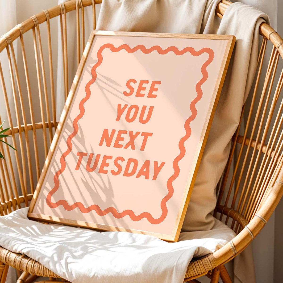 See You Next Tuesday Art Print Peachy Orange Wall Art