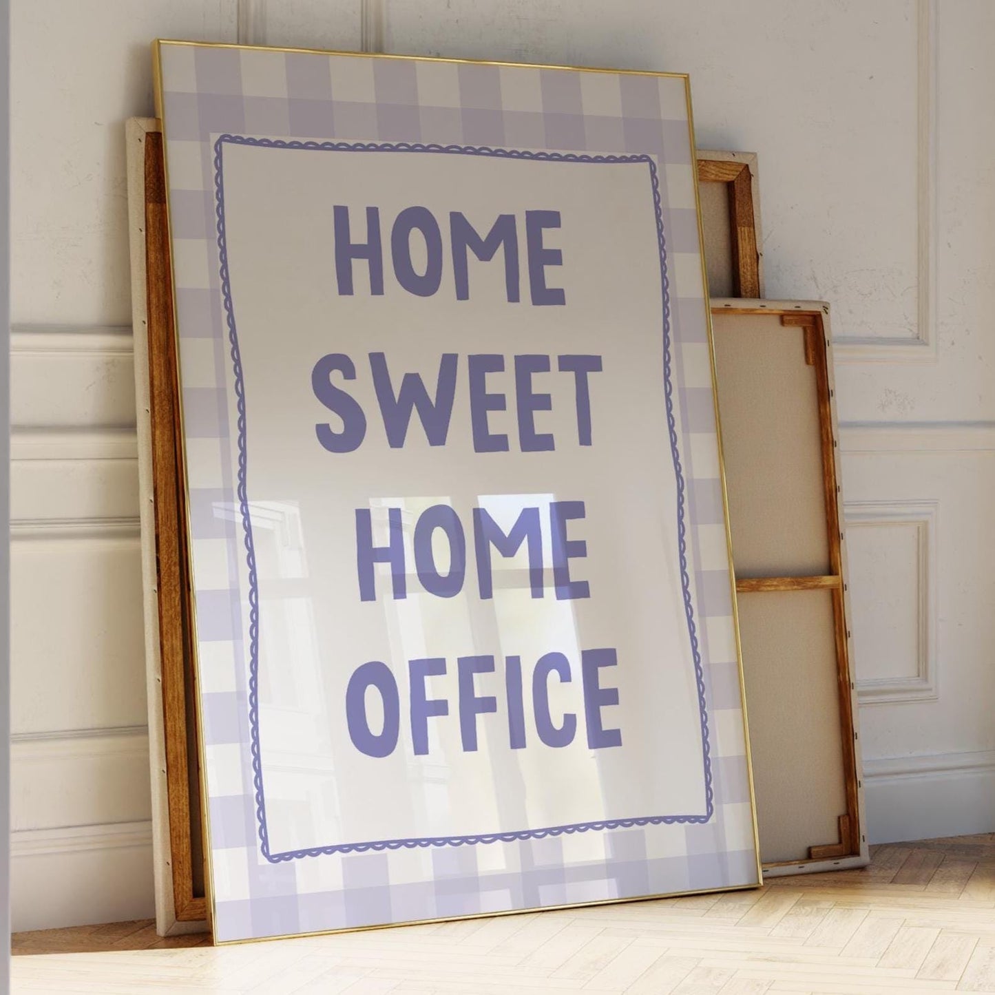 Home Sweet Home Office Art Print Light Blue Wall Decor
