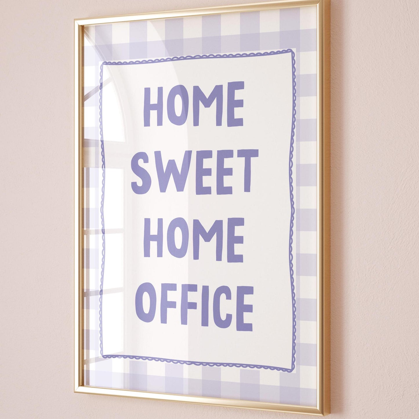 Home Sweet Home Office Art Print Light Blue Wall Decor