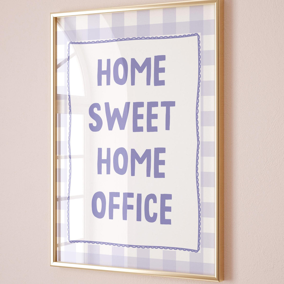 Home Sweet Home Office Art Print Light Blue Wall Decor
