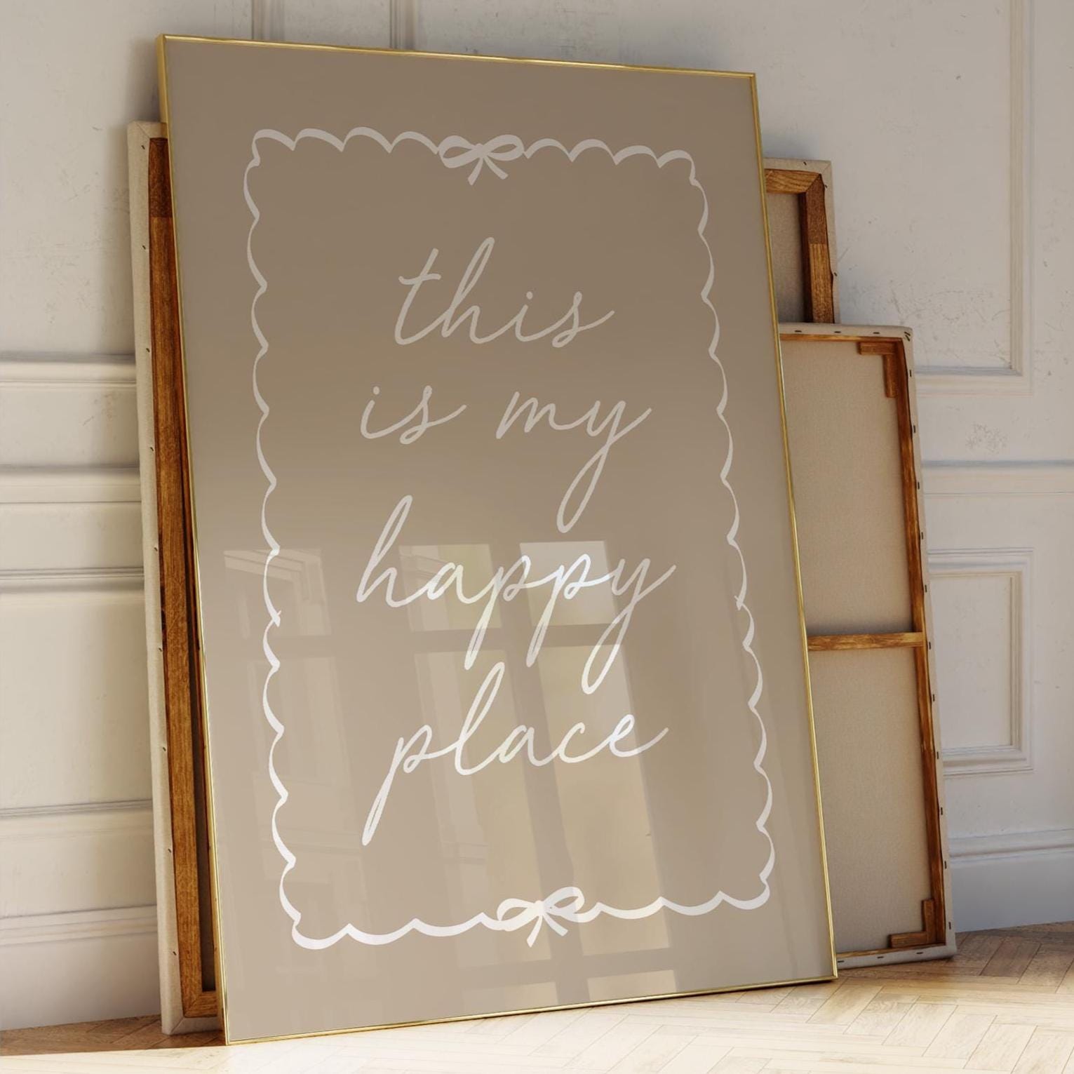 This Is My Happy Place Art Print Beige Wall Decor