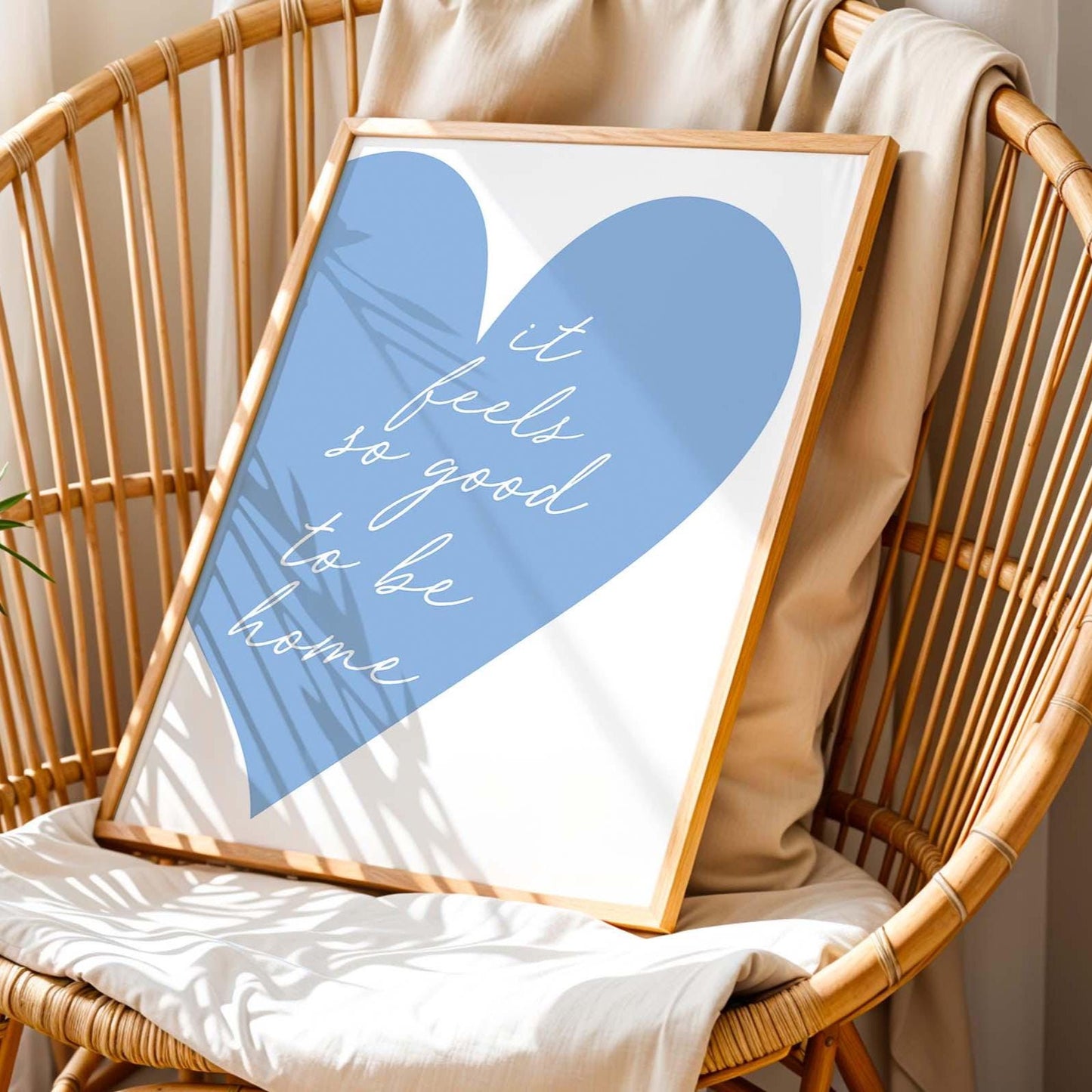 It Feels So Good To Be Home Art Print Light Blue Heart Wall Art