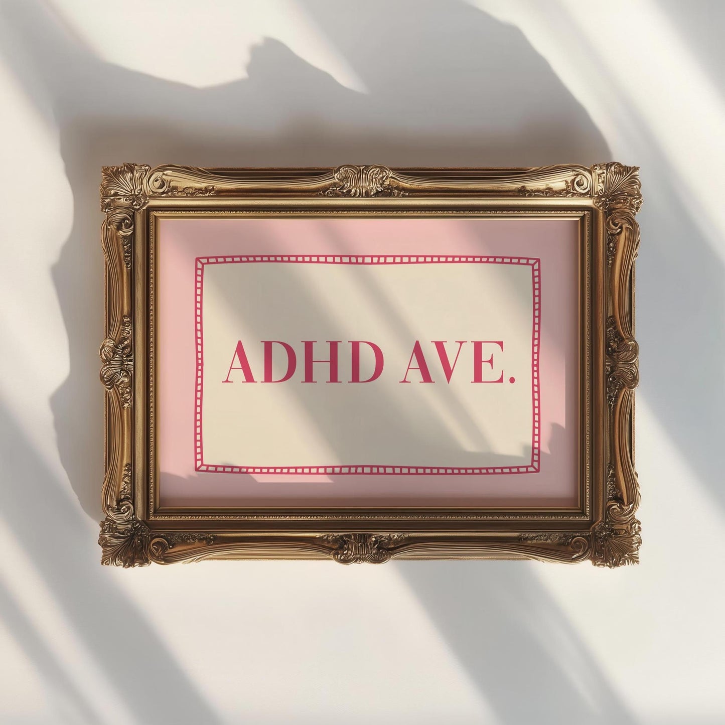 adhd avenue landscape pink and rose red art print